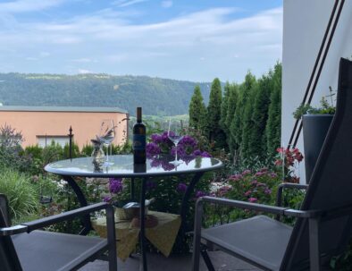 Terasse mit Ausblick auf den Pfänder